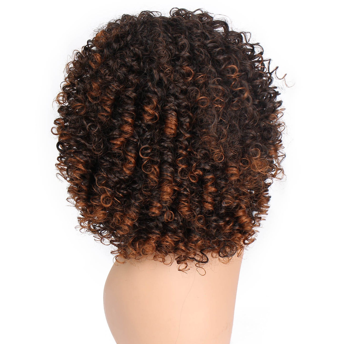 Curly Synthetic Wig 16 Inch Heat Resistant – Brown, Shoulder Length