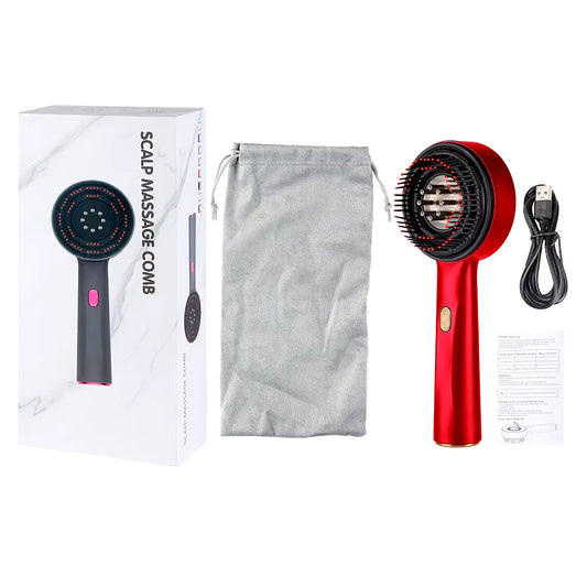 Electric Vibration Massage Comb Red Light Therapy Hair Growth Massage Scalp Brush anti Hair Loss Liquid Oil Applicator Hair Care