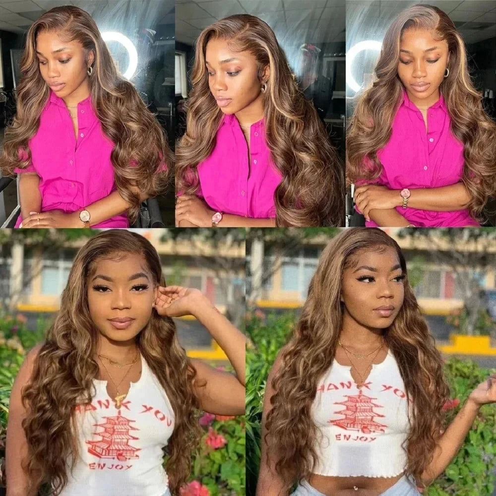 Highlight Body Wave Bundles Human Hair 40 Inch Ombre Unprocessed Remy Real Human Hair Bundle Blonde Raw Hair Extensions Weaving