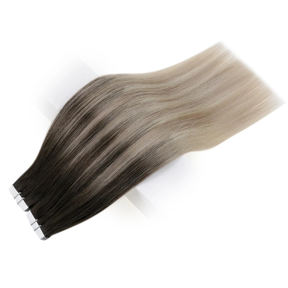 Balayage Tape In Human Hair Extensions – 20Pcs Seamless Remy