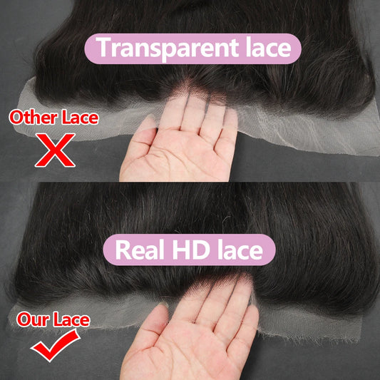 WOW ANGEL HD Lace 5x5 6x6 13x4 13x6 HD Lace Frontal Only Melt Skin Straight Hair Pre Plucked invisible HD Lace Closure Only