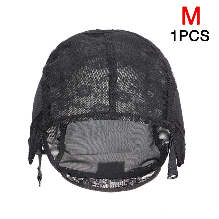 Alileader 1Pcs Lace Wig Cap For Making Wigs With Adjustable Straps Waving Cap Elastic Band For Wigs Stretchable Double Lace Nets