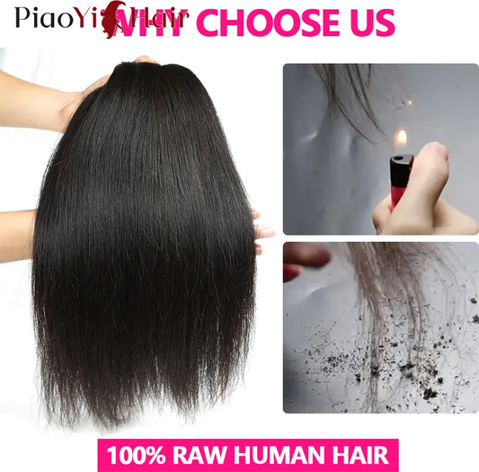 12A Straight Raw Virgin Human Hair Bundles 20–24 Inch