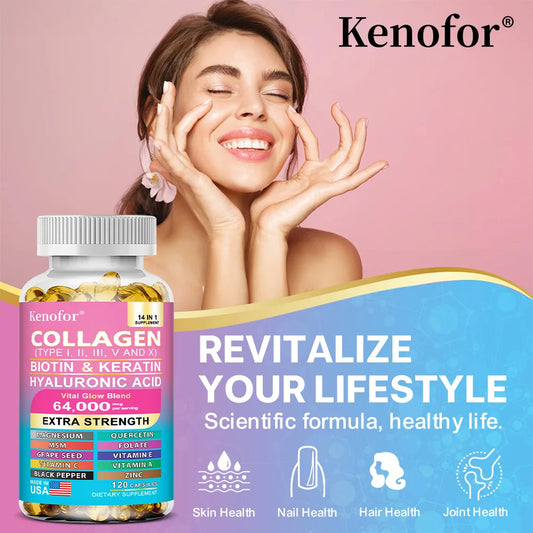 14-in-1 Collagen Biotin Keratin Capsules – Hair, Skin & Nails