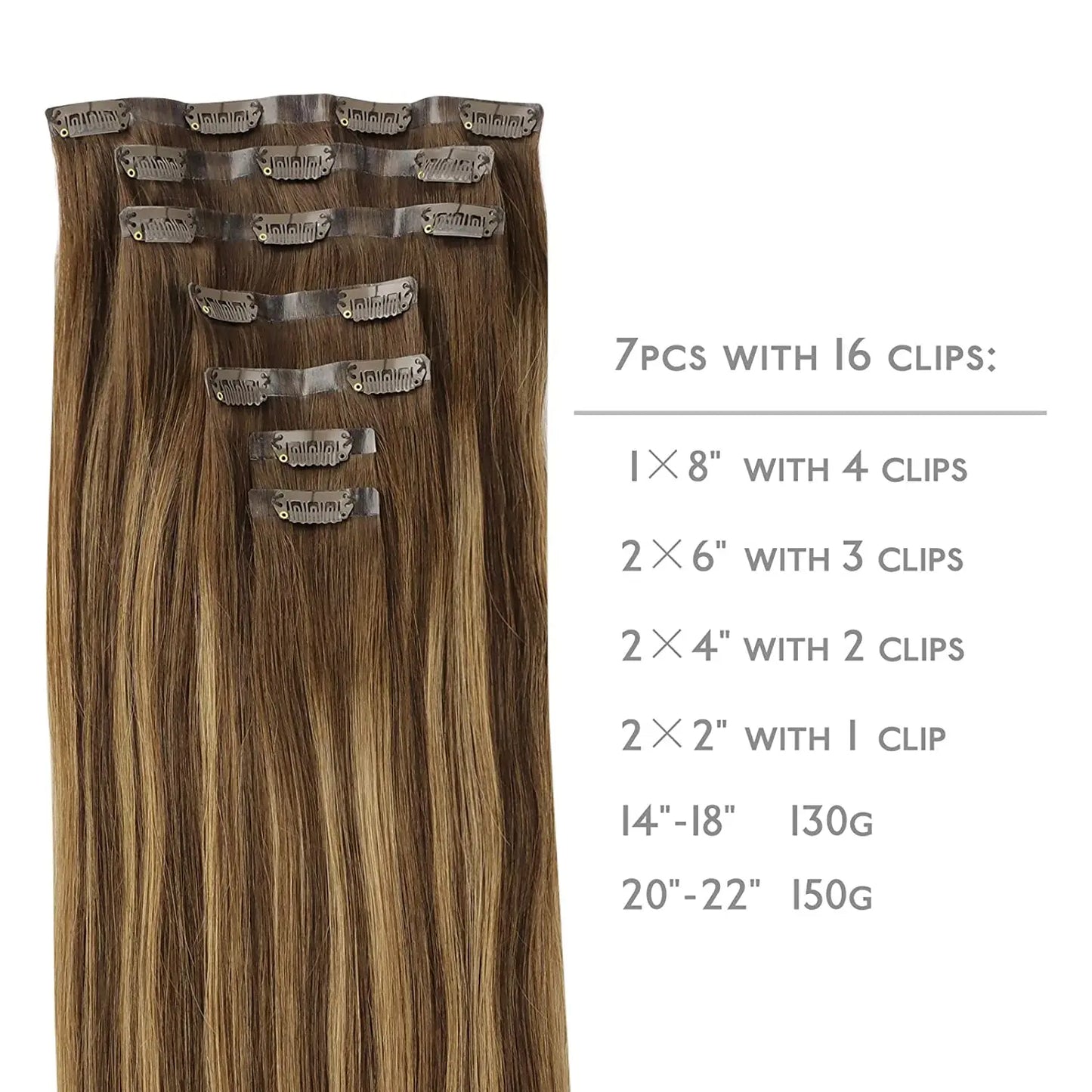 Seamless Clip In Hair Extensions Human Hair Invisible PU Tape In Remy Hair Extensions Ombre Blonde Color Skin Weft 7Pcs 150g