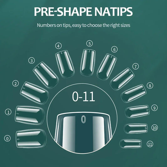 Nailpop 600PCS Full Cover Medium Ballerina Nail Tips with Box