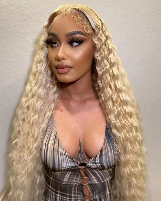 18–24 Inch Honey Blonde 613 Wig | 13x6 HD Lace Frontal Loose Deep Wave