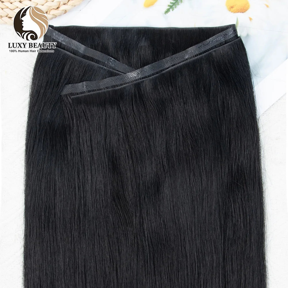Invisible Tape Weft Human Hair Extensions – Brown Flat Weft
