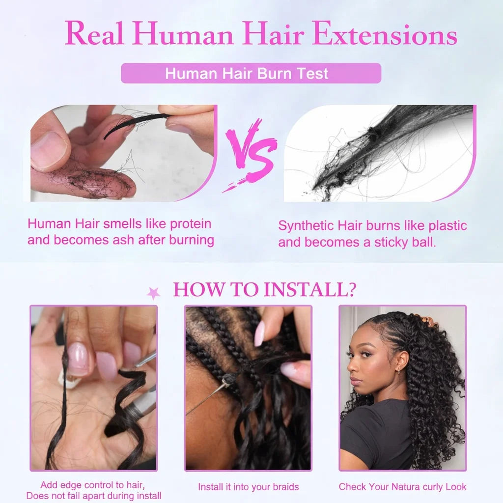 12A Small Spiral Curly Crochet Human Hair Extensions