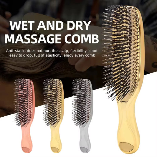 Premium Head Massager Scalp Brush Hair Massager Shampoo Brush Wet Plastic Detangling Brush Hair Cleaning Comb Hair Styling Comb