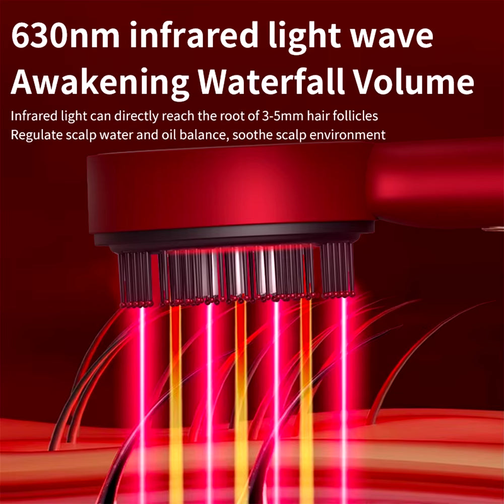 Electric Vibration Massage Comb Red Light Therapy Hair Growth Massage Scalp Brush anti Hair Loss Liquid Oil Applicator Hair Care