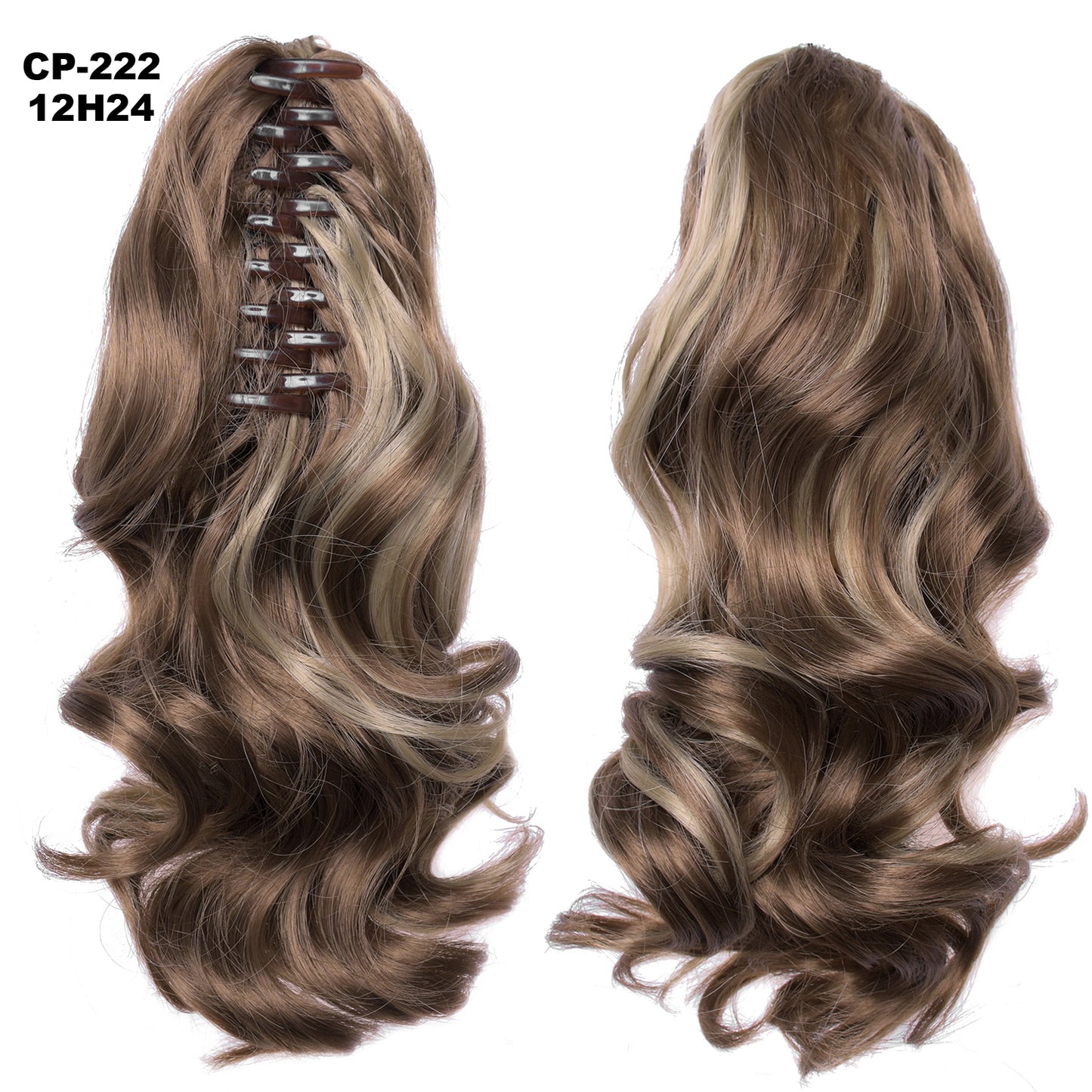 Long Wave Clip-In Ponytail Wrap Gray Hair Extension