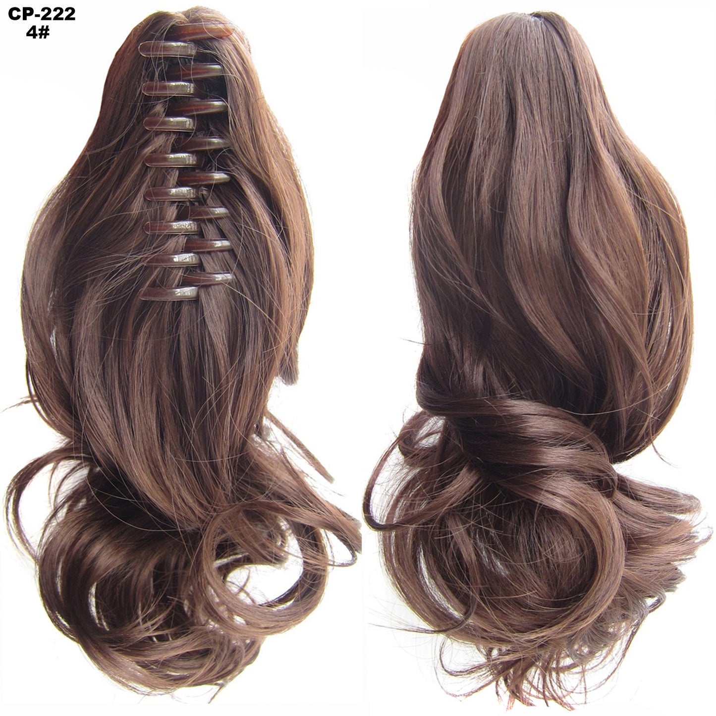 Long Wave Clip-In Ponytail Wrap Gray Hair Extension