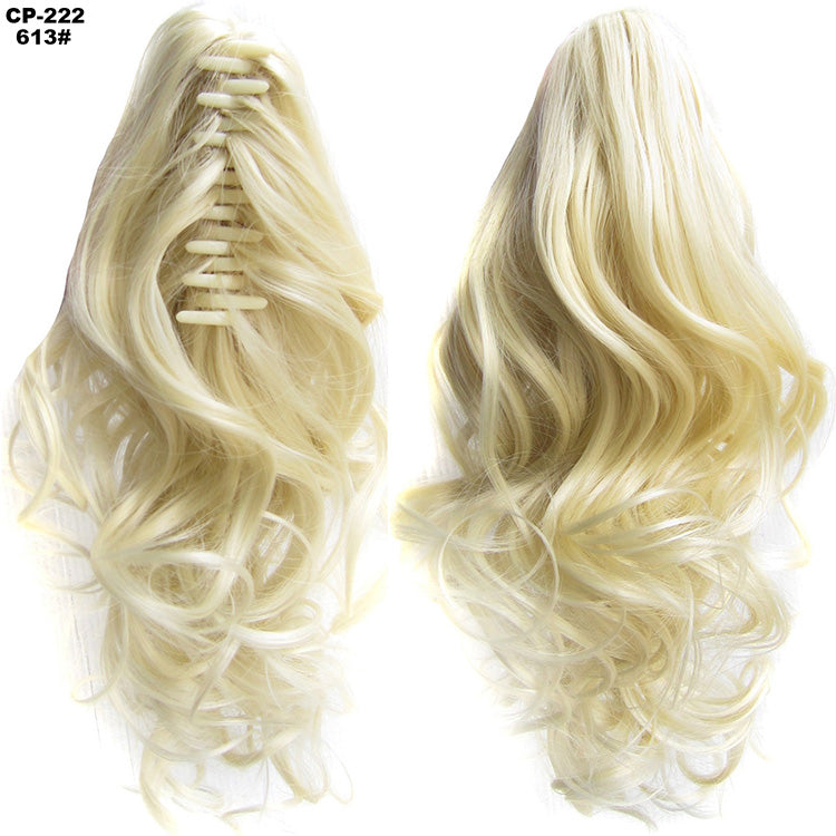 Long Wave Clip-In Ponytail Wrap Gray Hair Extension