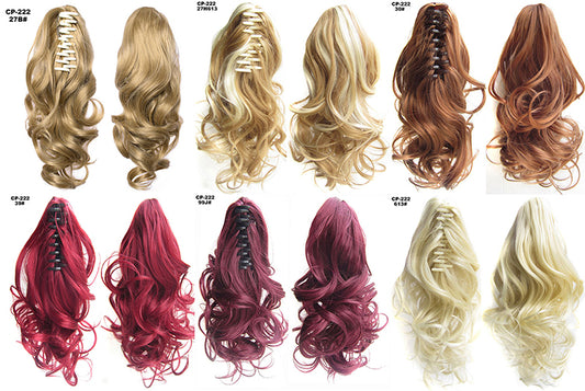 Long Wave Clip-In Ponytail Wrap Gray Hair Extension