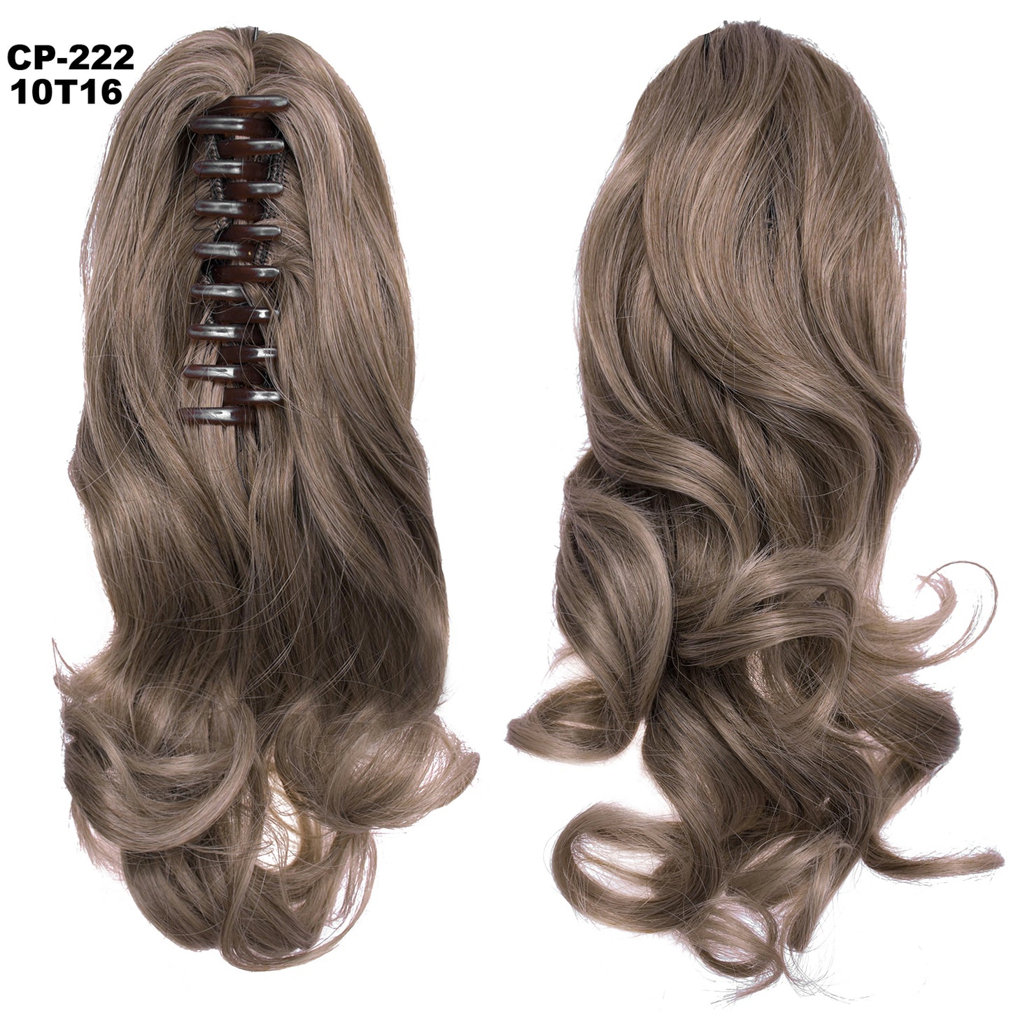 Long Wave Clip-In Ponytail Wrap Gray Hair Extension