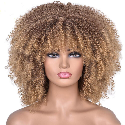 European and American Female Short Curly Wigs