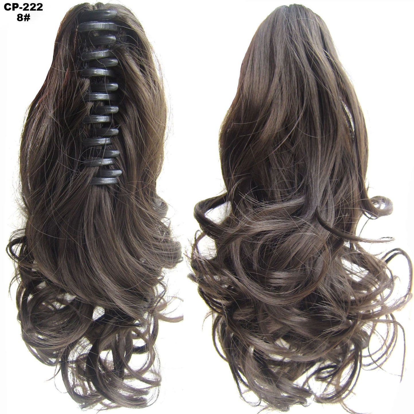 Long Wave Clip-In Ponytail Wrap Gray Hair Extension