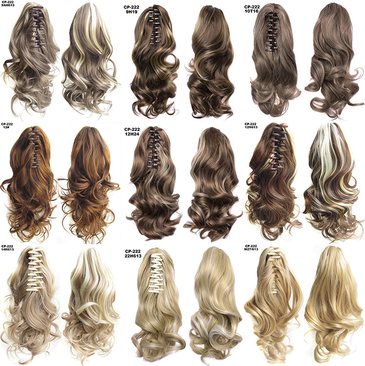 Long Wave Clip-In Ponytail Wrap Gray Hair Extension