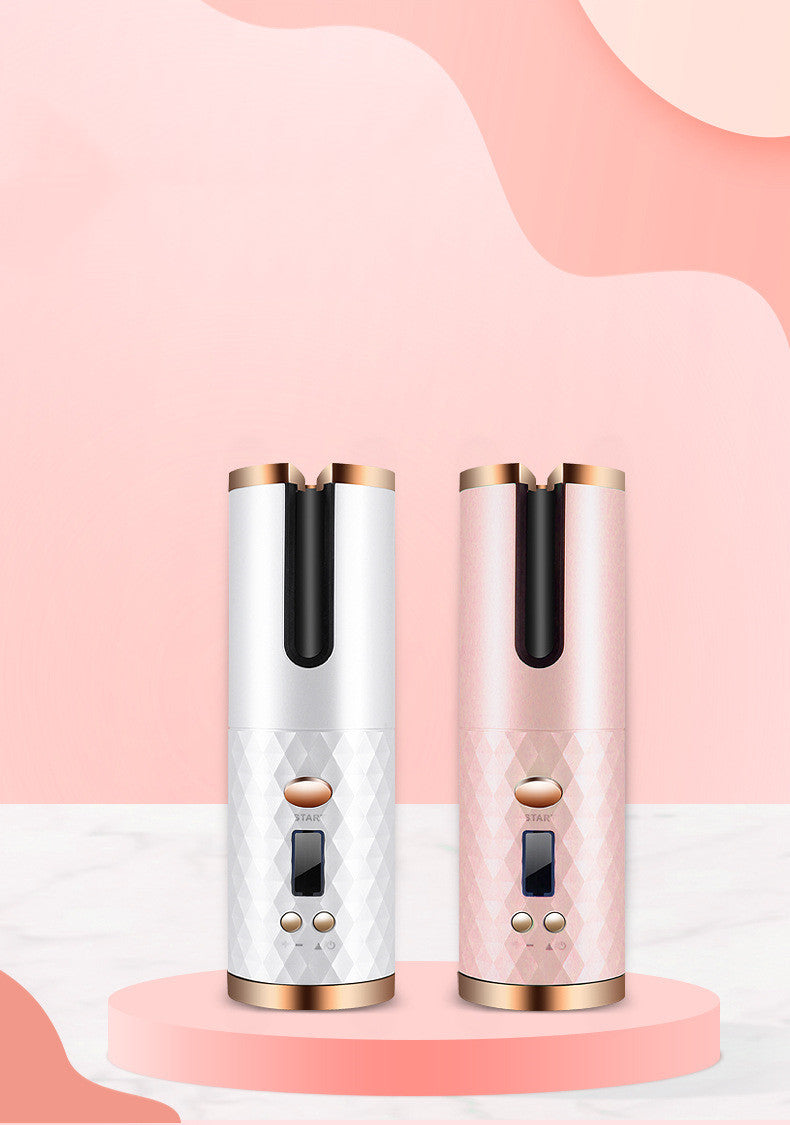 Rechargeable Automatic Hair Curler with LCD Ceramic Curling Iron