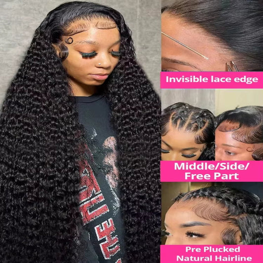 Deep Wave 13X6 13X4 Lace Front Human Hair Wig 200% Remy Curl 360 Full Lace Frontal Wig Human Hair for Black Women