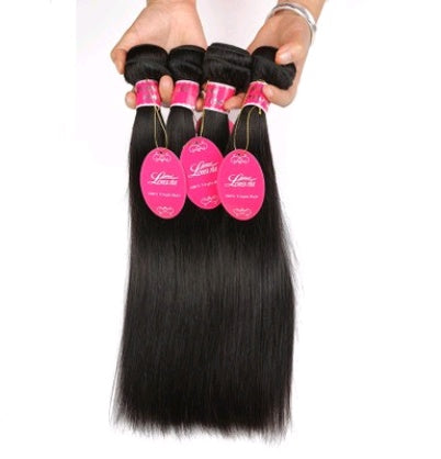 Straight wave human hair curtain natural color wig hair extension