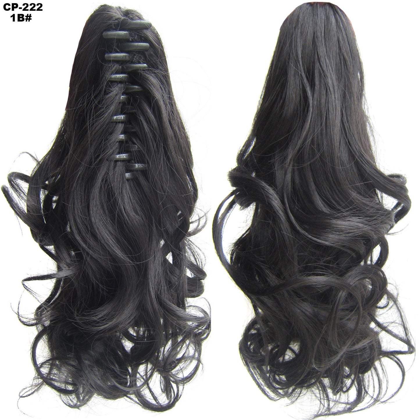 Long Wave Clip-In Ponytail Wrap Gray Hair Extension