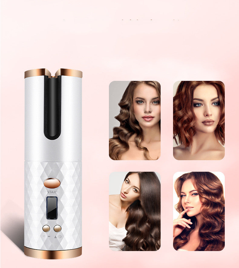 Rechargeable Automatic Hair Curler with LCD Ceramic Curling Iron