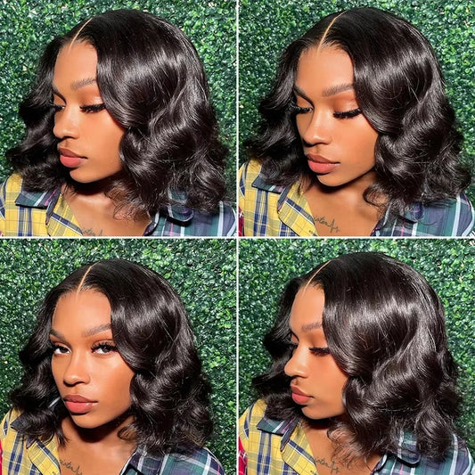Bob Wig 13X4 Body Wave Glueless Wig Human Hair Brazilian Ready to Wear 7X5 Lace Frontal Wig Pre Cut No Glue for Women Preplucked
