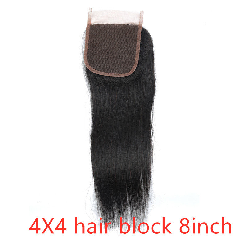 Straight wave human hair curtain natural color wig hair extension