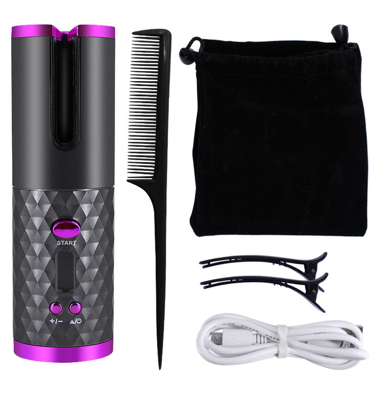 Rechargeable Automatic Hair Curler with LCD Ceramic Curling Iron