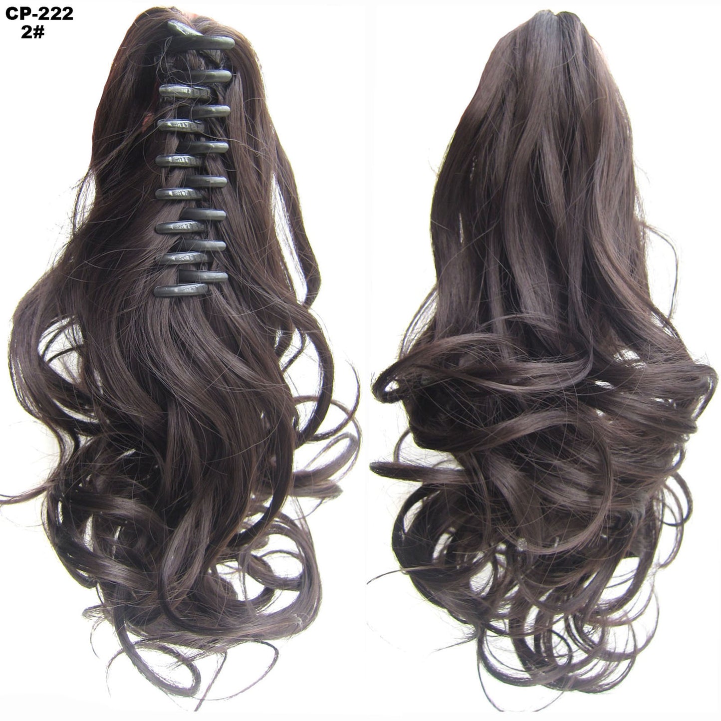 Long Wave Clip-In Ponytail Wrap Gray Hair Extension
