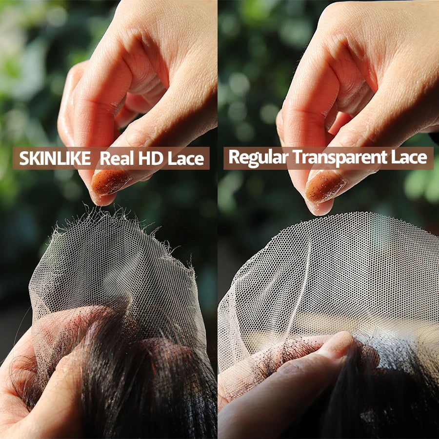 WOW ANGEL HD Lace 5x5 6x6 13x4 13x6 HD Lace Frontal Only Melt Skin Straight Hair Pre Plucked invisible HD Lace Closure Only
