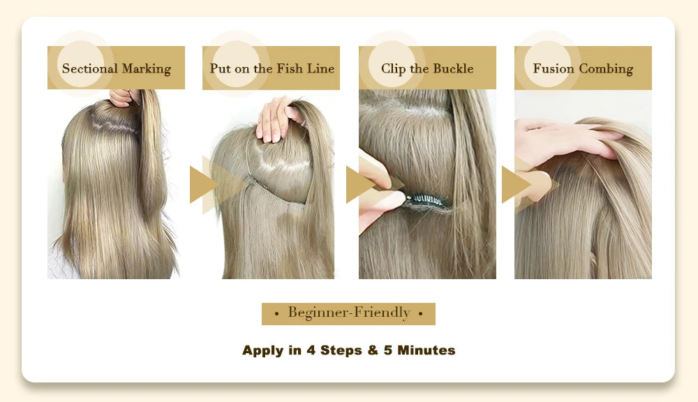 Invisible Wire Weft Hair Extensions Blonde Remy – One Piece Clips