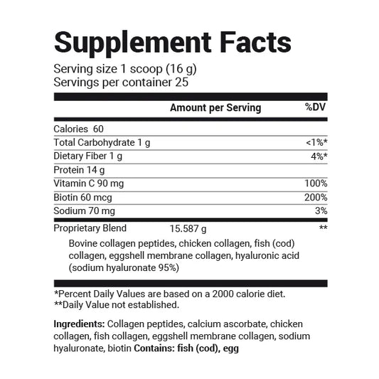 Dr. Berg Multi Collagen Peptides Powder 15.5g Grass-Fed 25 Servings