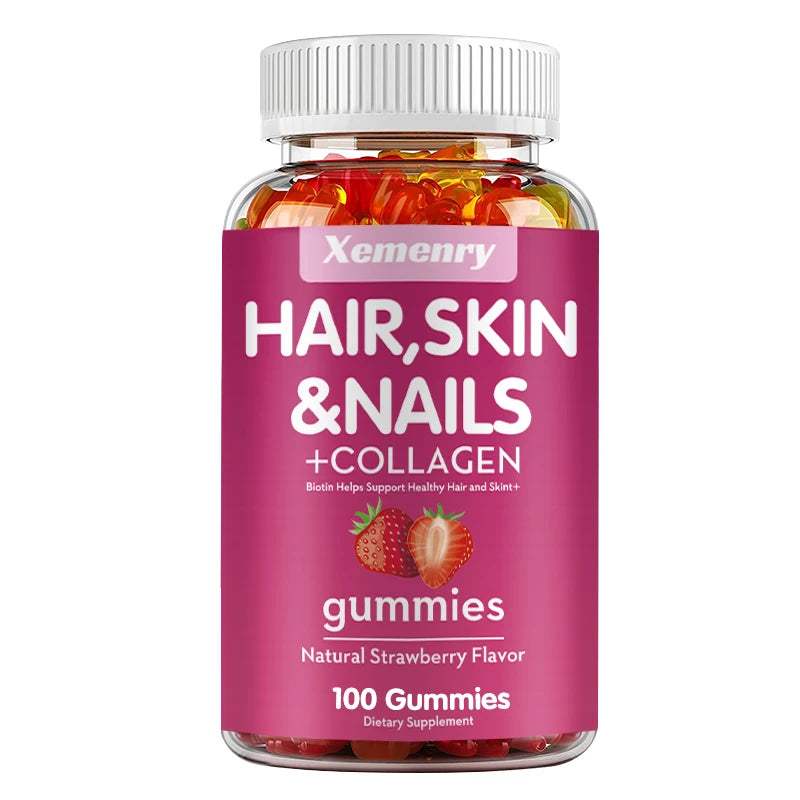 Biotin & Collagen Gummies for Hair Skin Nails – 100ct Daily