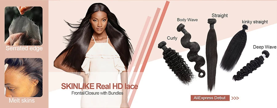 WOW ANGEL HD Lace 5x5 6x6 13x4 13x6 HD Lace Frontal Only Melt Skin Straight Hair Pre Plucked invisible HD Lace Closure Only