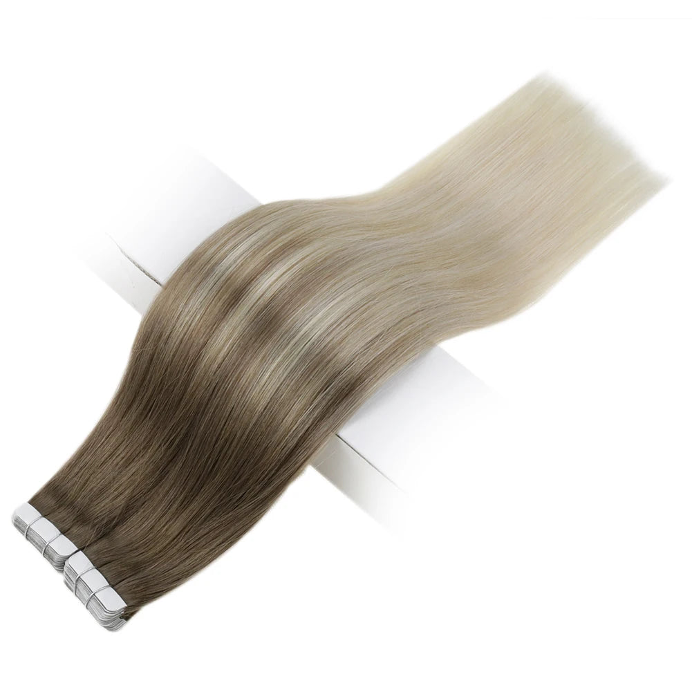 Balayage Tape In Human Hair Extensions – 20Pcs Seamless Remy