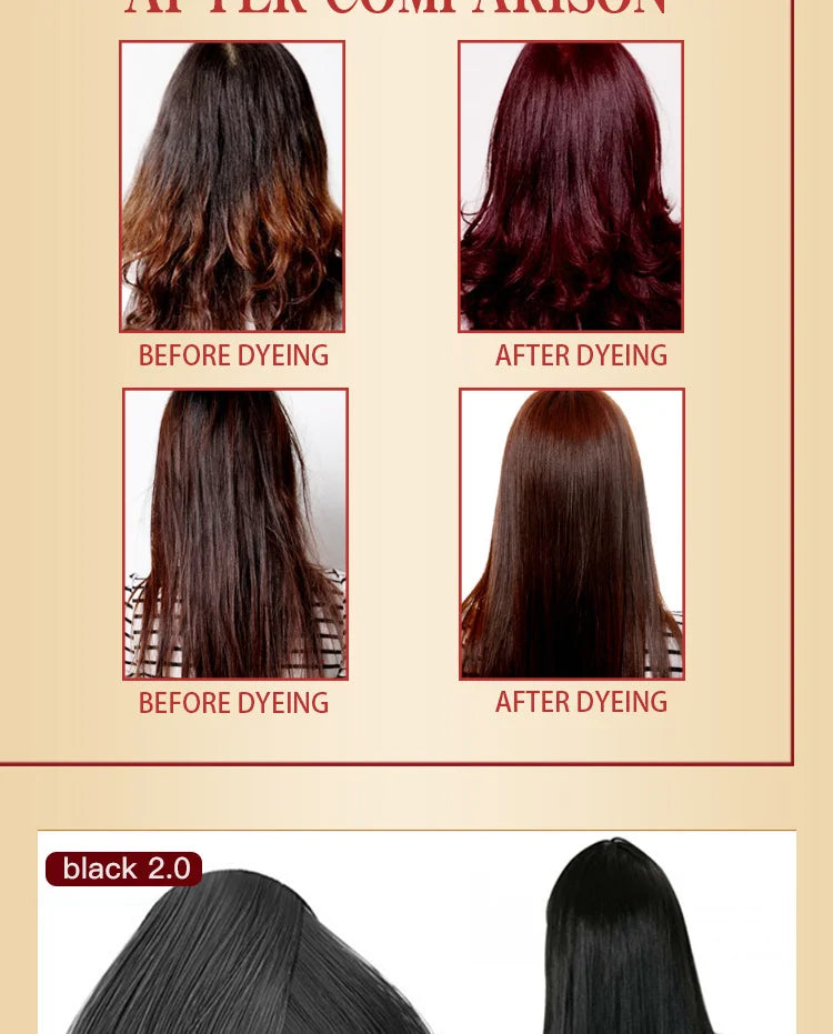 Mokeru Natural Organic Brown Hair Color Permanent Hair Coloring Shampoo Long Lasting Hair Dye Shampoo For Women Professional Dye