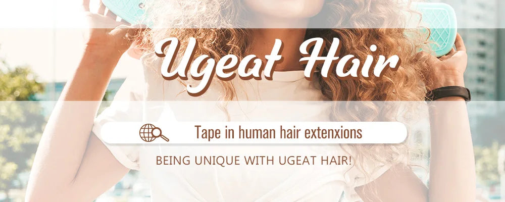 Ugeat Virgin Tape In Hair Extensions – Lasts Up to 12 Months, 10A Grade