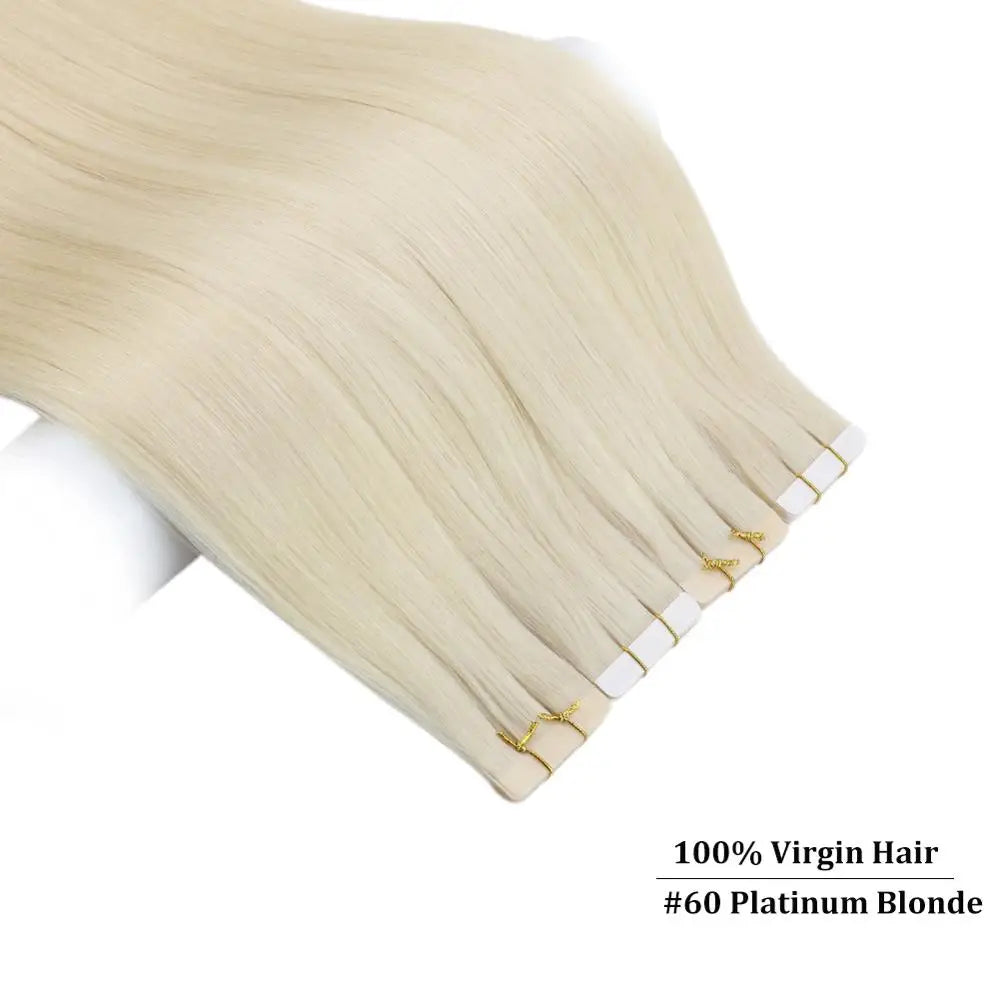 Ugeat Virgin Tape In Hair Extensions – Lasts Up to 12 Months, 10A Grade