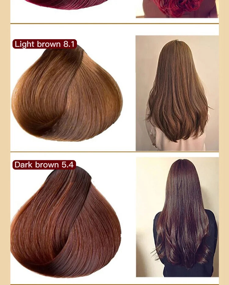 Mokeru Natural Organic Brown Hair Color Permanent Hair Coloring Shampoo Long Lasting Hair Dye Shampoo For Women Professional Dye