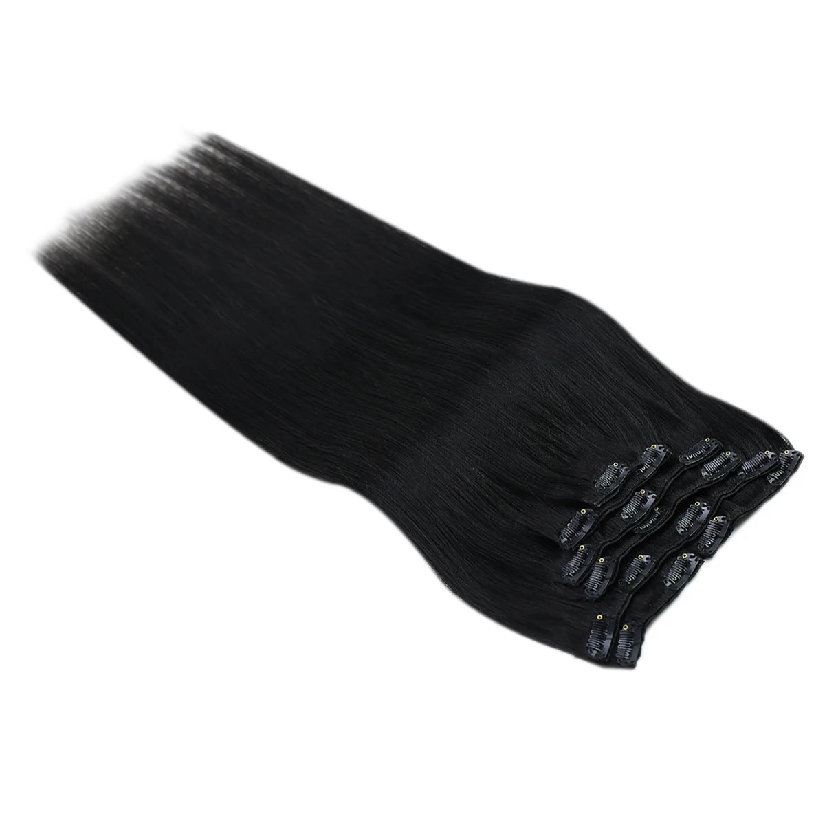 Double Weft Clip In Hair Extensions Brazilian Remy 7Pcs 100g