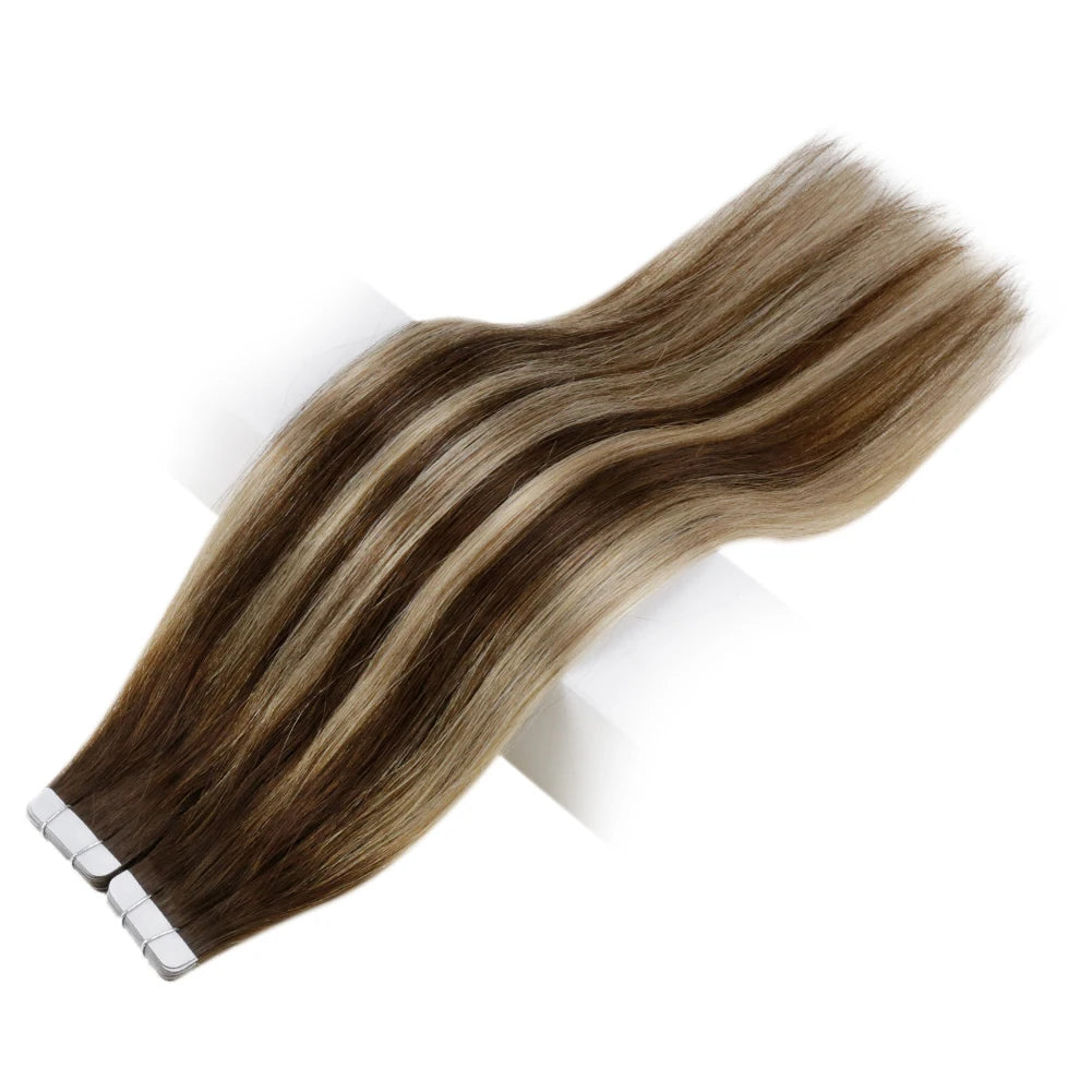 Balayage Tape In Human Hair Extensions – 20Pcs Seamless Remy