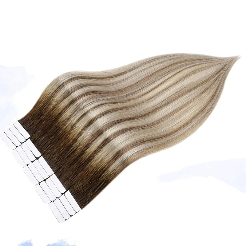Ugeat Virgin Tape In Hair Extensions – Lasts Up to 12 Months, 10A Grade