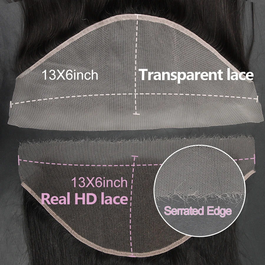WOW ANGEL HD Lace 5x5 6x6 13x4 13x6 HD Lace Frontal Only Melt Skin Straight Hair Pre Plucked invisible HD Lace Closure Only