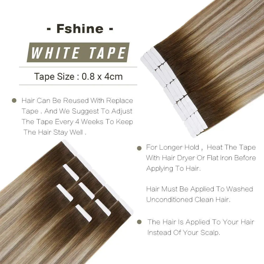 Balayage Tape In Human Hair Extensions – 20Pcs Seamless Remy