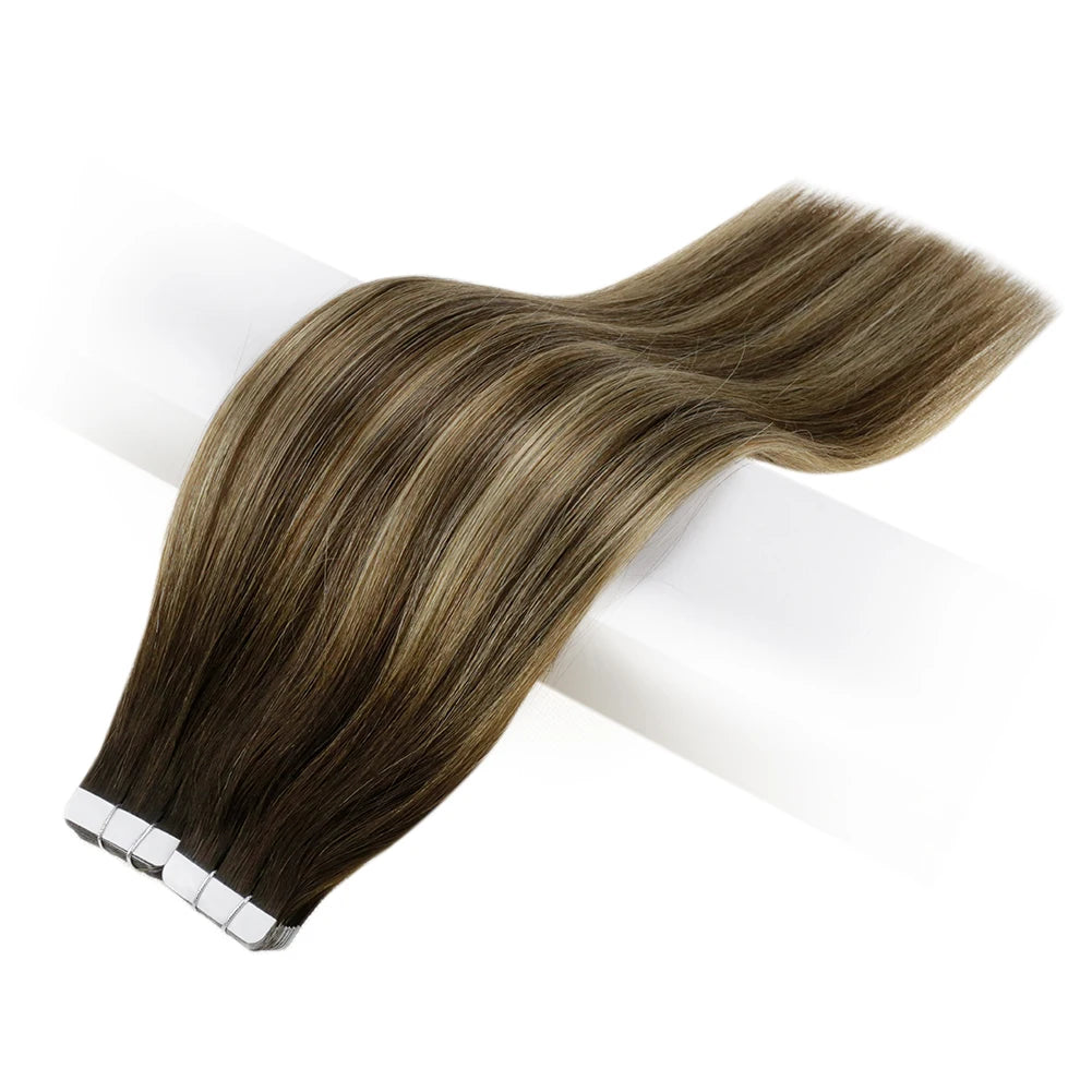 Balayage Tape In Human Hair Extensions – 20Pcs Seamless Remy