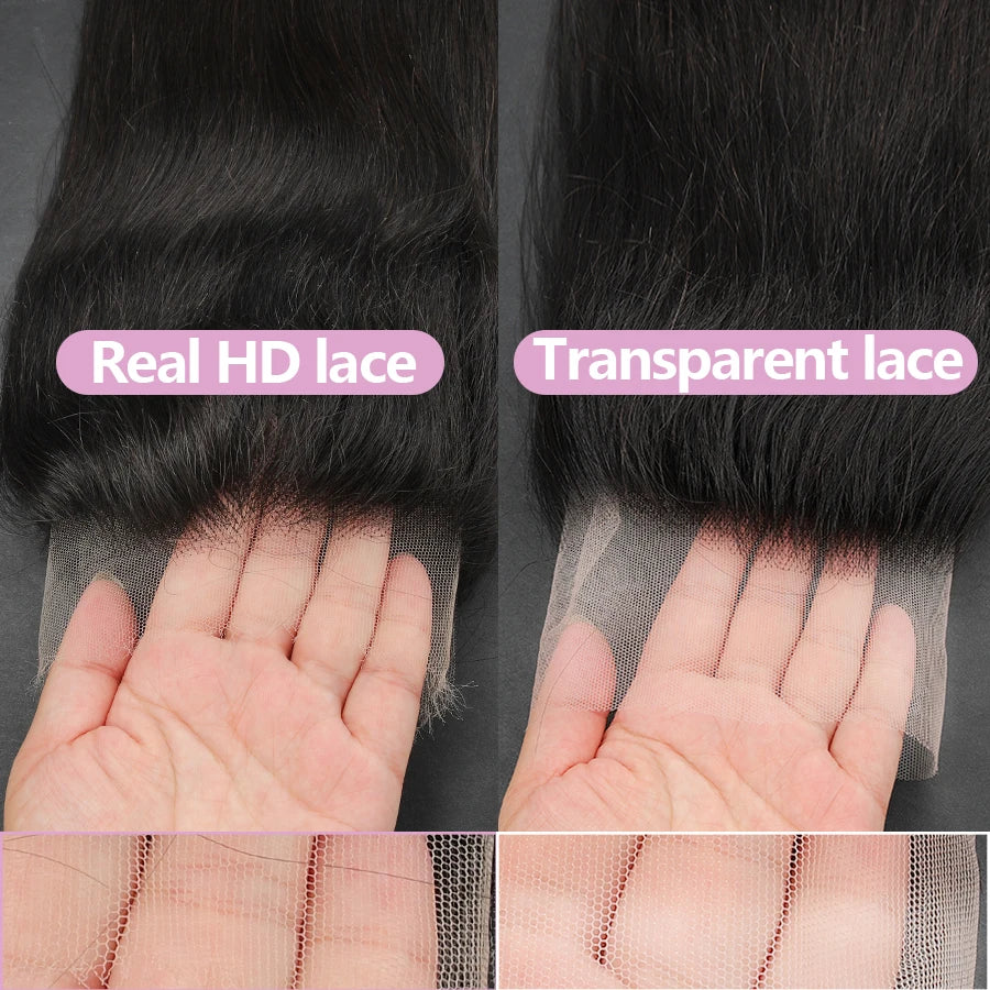 WOW ANGEL HD Lace 5x5 6x6 13x4 13x6 HD Lace Frontal Only Melt Skin Straight Hair Pre Plucked invisible HD Lace Closure Only