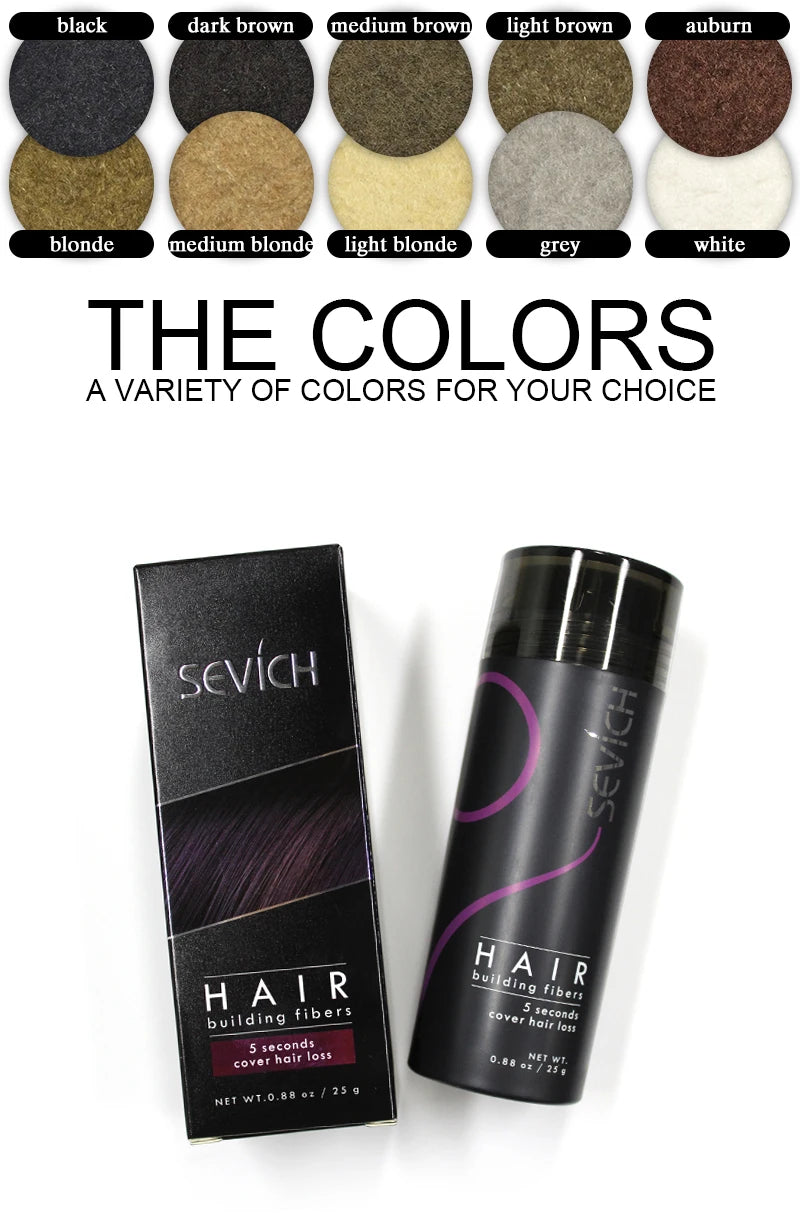 Sevich Hair Building Fiber Applicator Spray Instant Salon Hair Treatment Keratin Powders Hair Regrowth Fiber Thickening 10 Color